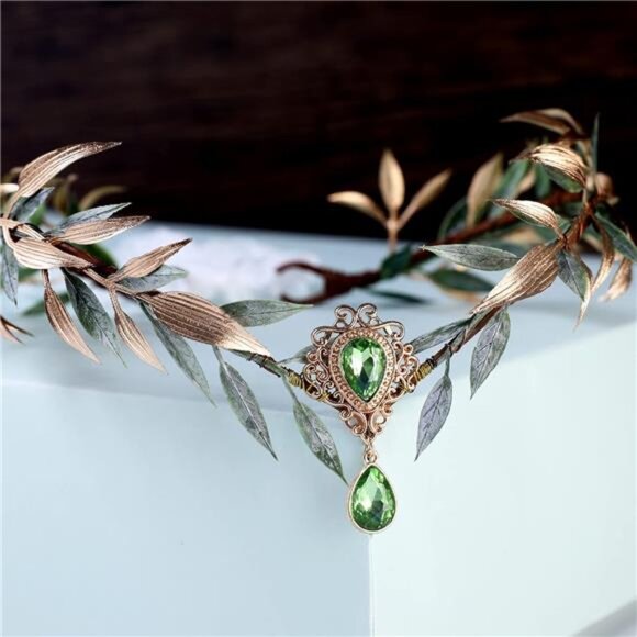Renaissance Fairy Flower Crown - Handmade Elf Crown Woodland Headpiece main image 5